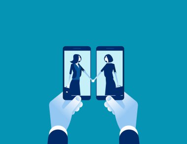 İş anlaşmalı akıllı telefon. İş vektörünü kavra, Te