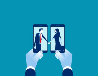 İş anlaşmalı akıllı telefon. İş vektörünü kavra, Te