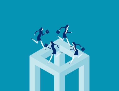 Geometrik ve Küp 'te çalışan insanlar. Motivasyon