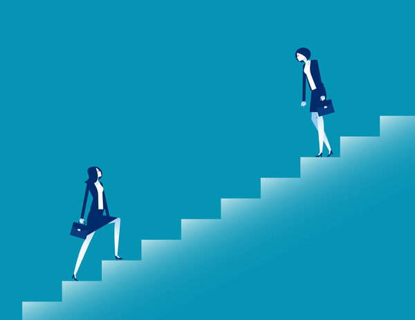 Замена бизнеса. Вверх и вниз. Плоский векторный стиль