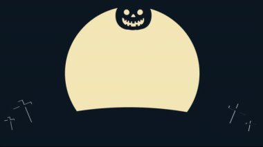 Cadılar Bayramı arka plan animasyon tasarımı. Siluet hareketi grafik biçimi