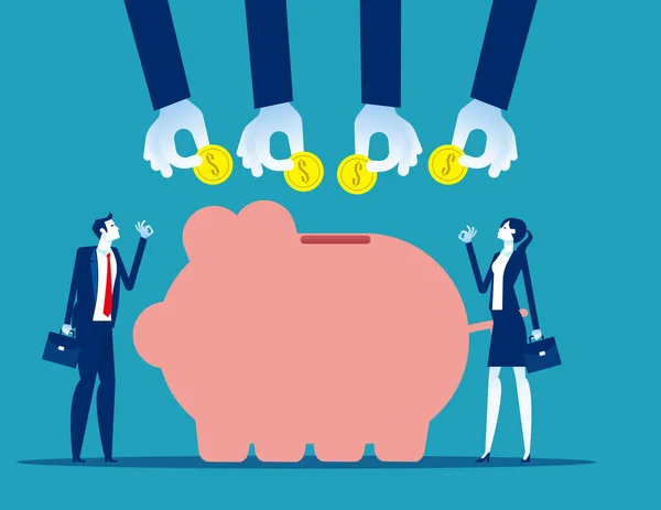 Başarılı bir iş ve kumbara. Para biriktirmek ve yatırım yapmak. Gelecek finansal planlama