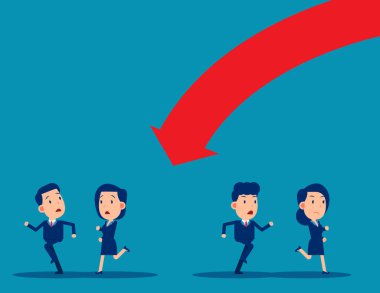 Ekonomik krize işaret eden okun düşmesi sonucu iş ekibi kaçtı.