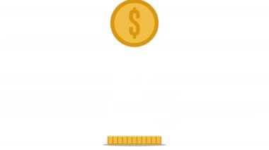 Para biriktiriyorum. İş ve para birimi kavramı. Düz video biçimi kavramı