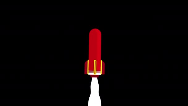 Une Fusée Démarrage Rocket Décollage Concept Animé Animation — Video