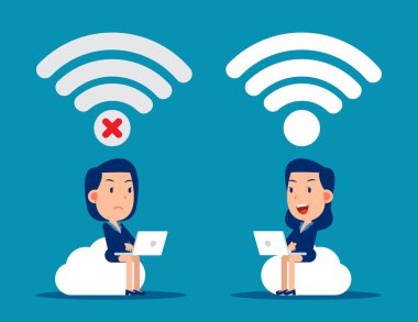 Bağlantı iyi ve kötü. Kablosuz teknoloji kavramı