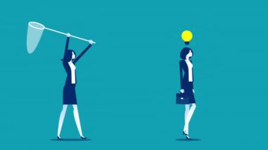 Başka bir fikirle yakalamak. 4K iş hareketi grafiği