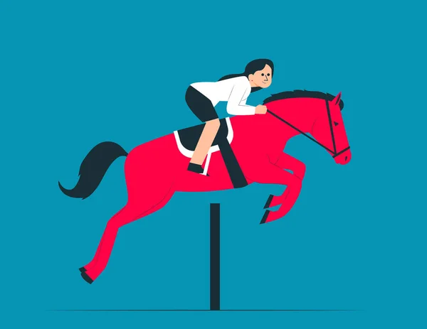 Person Riding Horses Equestrian Vector Concep — Stock Vector