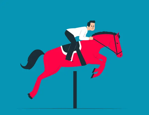 Person Riding Horses Equestrian Vector Concep — Stock Vector