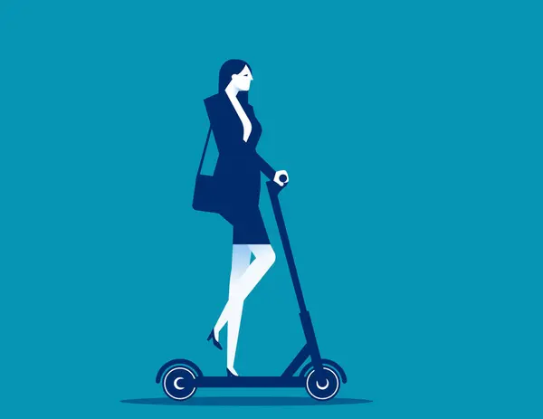 Business Man Riding Scooter Vector Illustration Concep — Stock Vector