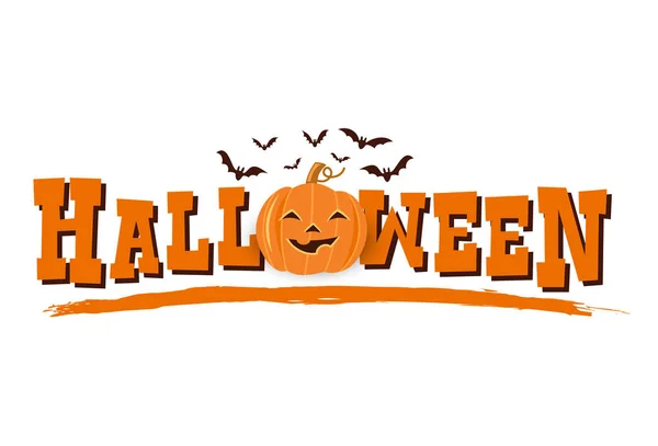 Feliz Halloween Texto Banner Vector —  Vetores de Stock