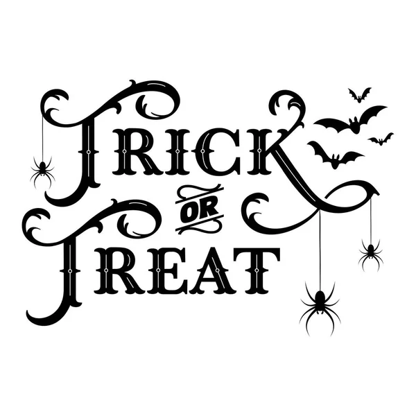 Trick Treat Texto Banner Vector —  Vetores de Stock