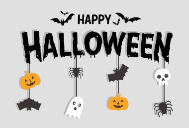 Mutlu Cadılar Bayramı Metin Bayrağı, Vektör