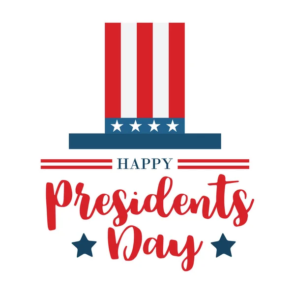 Happy Presidents Day Lettering Design Flag United States America Vector — Stock Vector