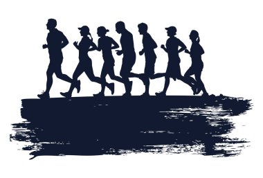 Maraton, vektör insan silüeti