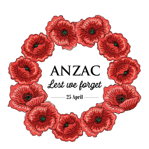 Anzac Day Banner Vettore — Vettoriale Stock