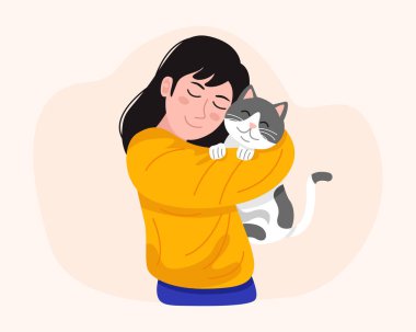 Motosikletli bir teslimatçı ve genç bir kadından bir paket alıyor. Vektör