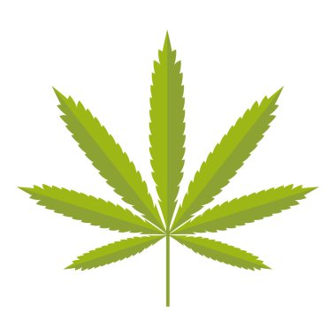 Beyaz arkaplanda izole edilmiş kenevir yaprağı tasviri, Vektör
