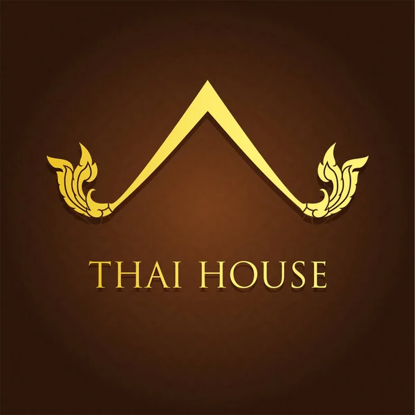 Thaise Traditionele Huis Icoon Thaise Element Ontwerp Vector — Stockvector