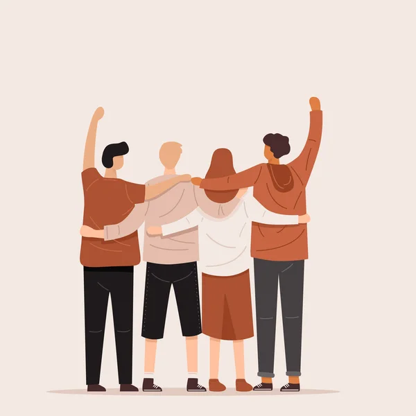 Friends forever friendly group of people hugging Vector Image