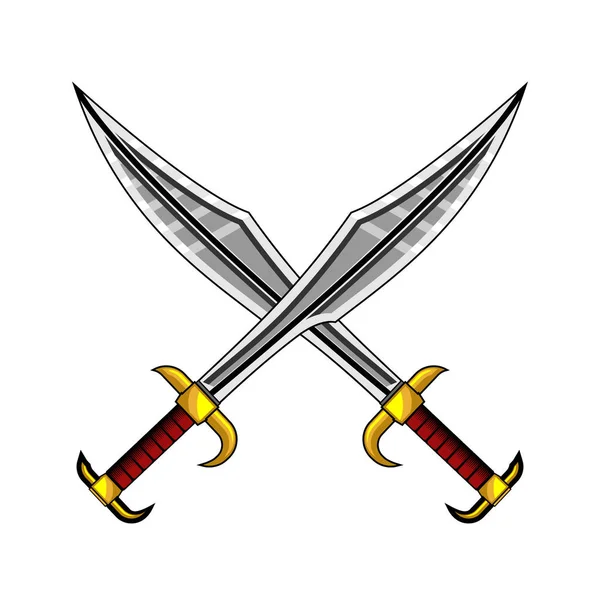 Spartan Cross Sword Vector Illustration — Stock Vector