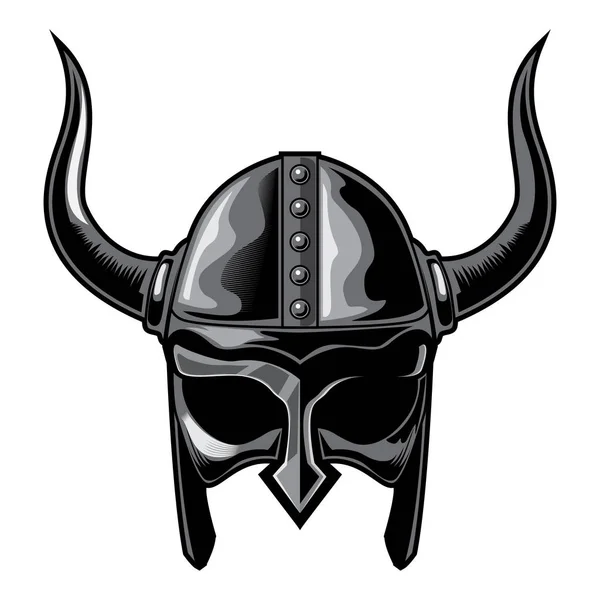 Viking Helmet Cabeza Vector Ilustración — Vector de stock