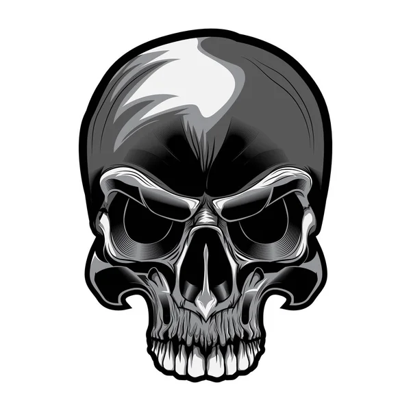 Hoofd Van Skull Vectorillustratie — Stockvector