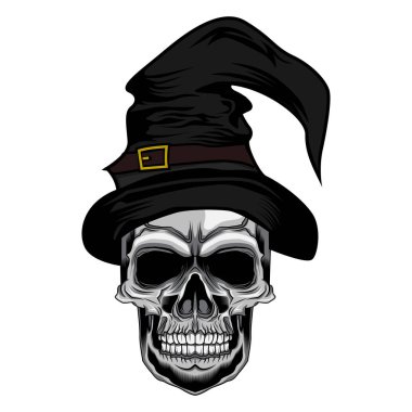 Sihirbaz kafatası vektör çizim sanat