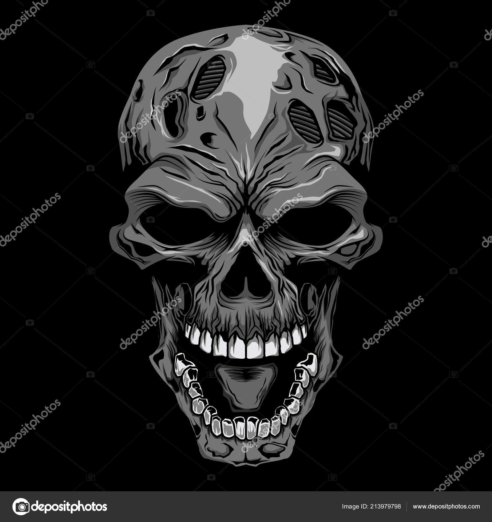 Angry Skull Drawing