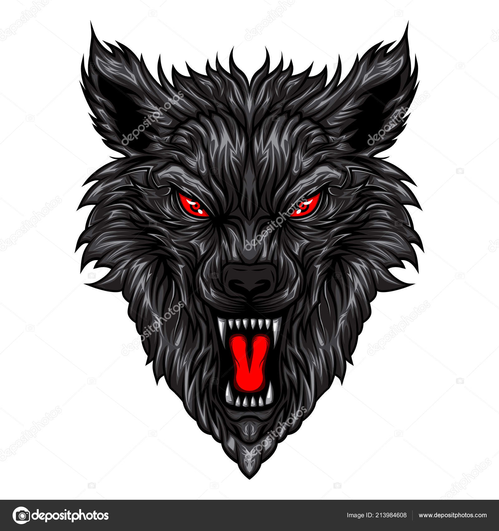 Angry Wolf Head Vector Illustration Stock Vector by ©Eko07 213984608