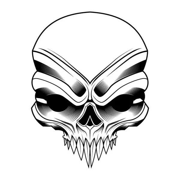 Crânes Humains Illustration Vectorielle Tête — Image vectorielle