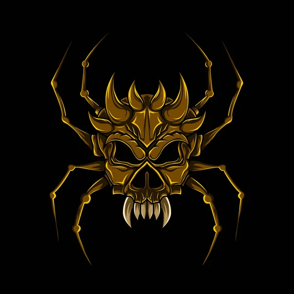 Spider Skull Vector Kunst — Stockvector