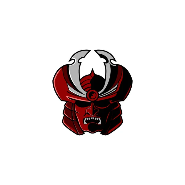Samurai Ronin Testa Logo Design — Vettoriale Stock