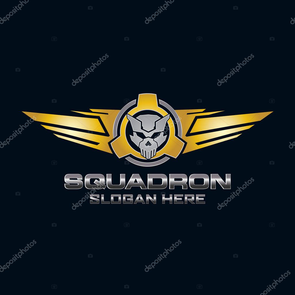 Military squadron Skull Logo