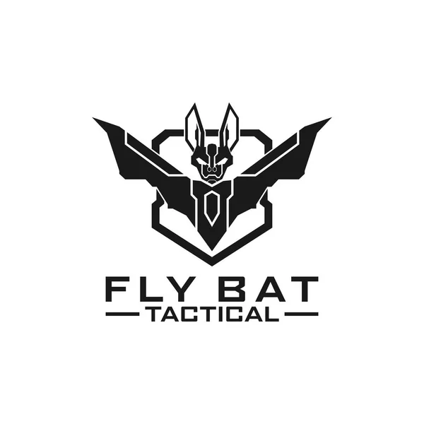 Tactical Military Flying Bat Logo — Stock Vector