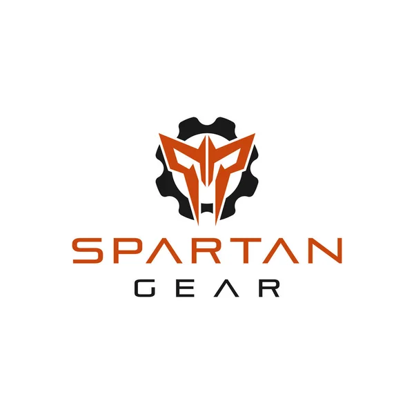 Spartan Gear Logo Design — Stock Vector