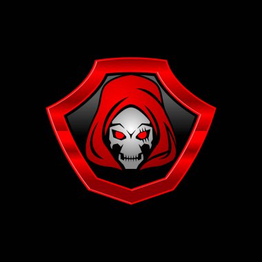 Reaper kırmızı kalkan logo tasarımı