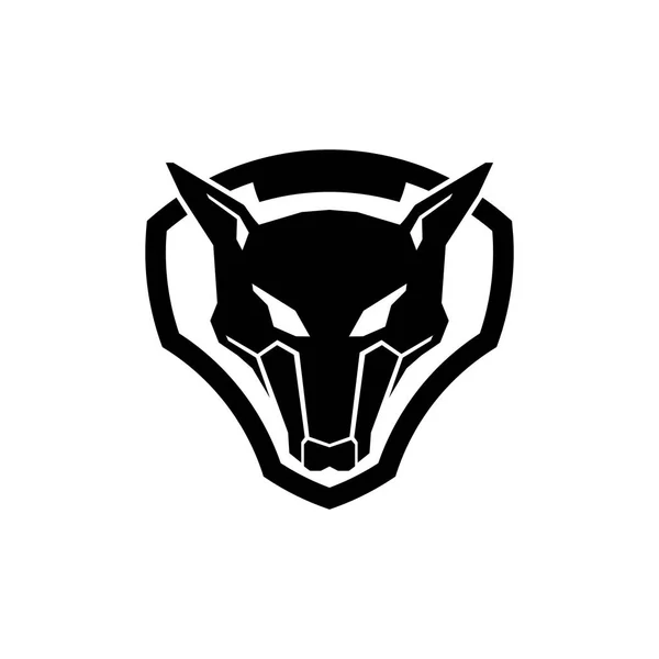 Projektowanie Logo Wilk Tarcza — Wektor stockowy