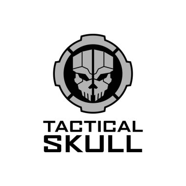 Kafatası taktik daire logo tasarımı