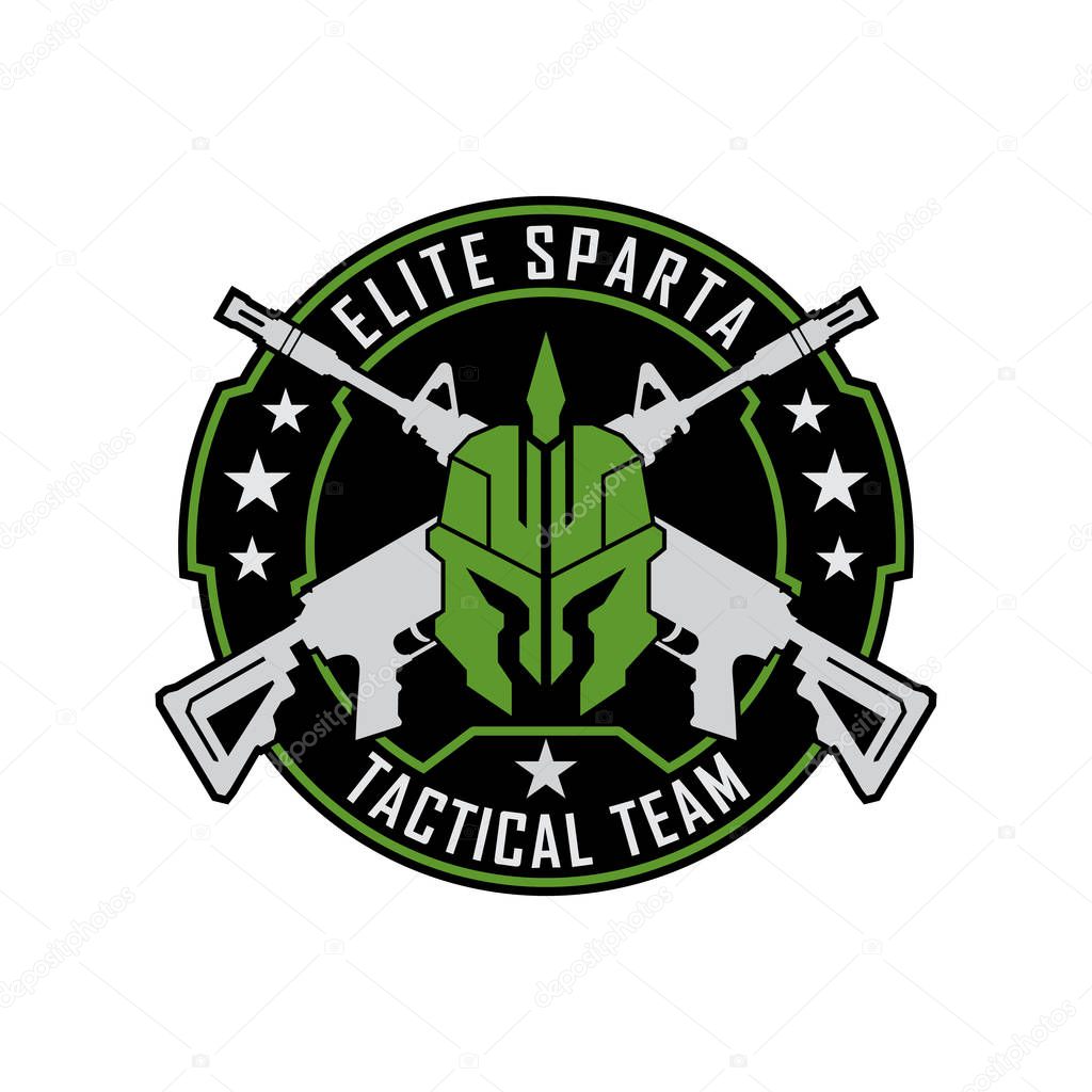 Spartan elite tactical team logo badge