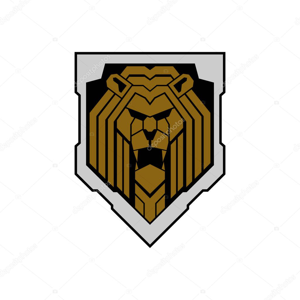 Lion head tactical military logo design