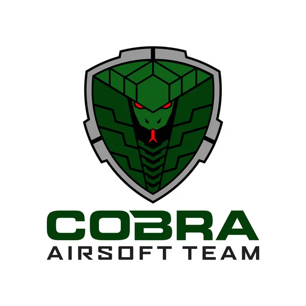 Modelo Logotipo Equipe Tática Airsoft Militar Crachá Cobra —  Vetores de Stock