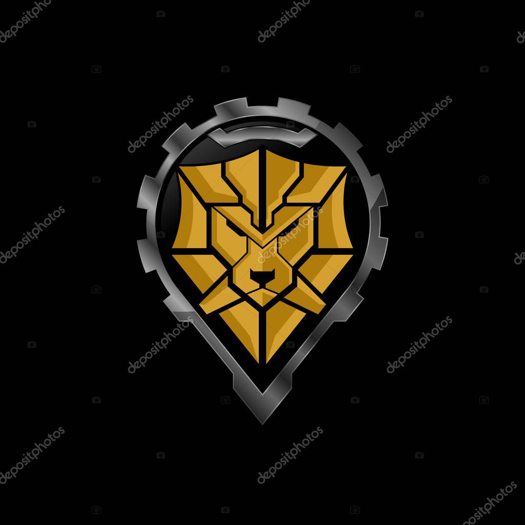 Lion Head badge Logo Template