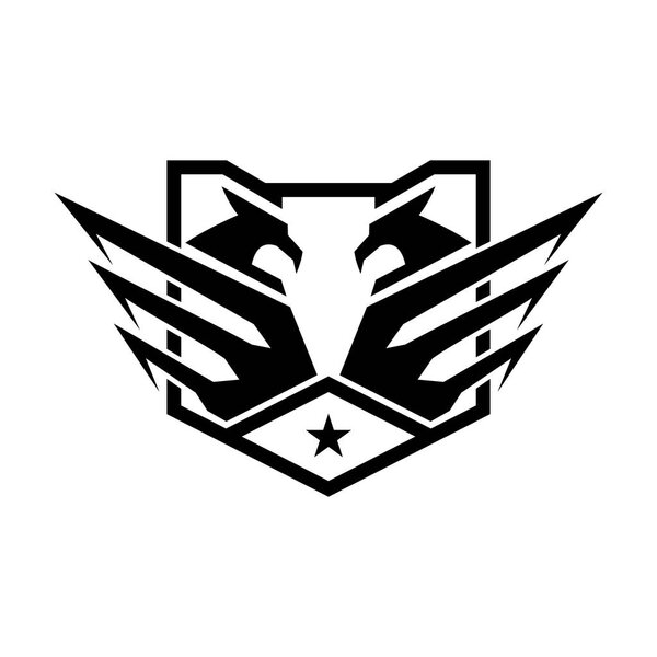 Double Eagle Badge tactical logo design Template
