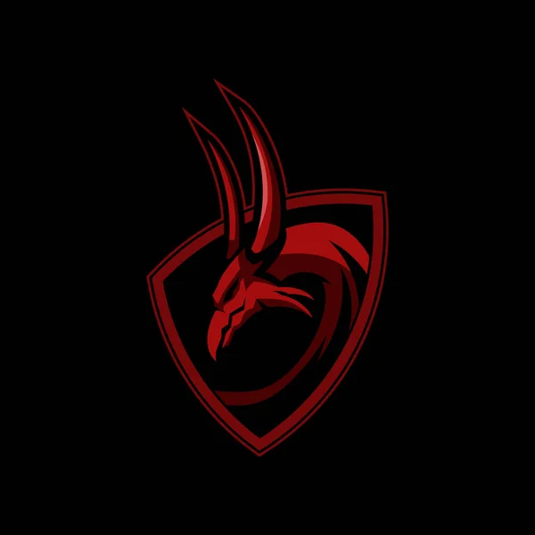 Dragon Red Gaming Logo Design Vorlage — Stockvektor