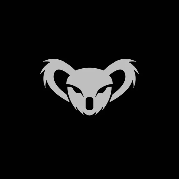 コアラ頭ロゴ設計図テンプレート — ストックベクタ