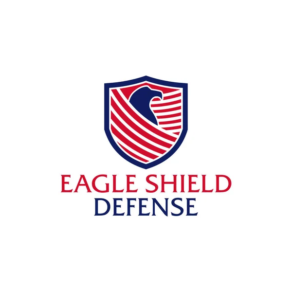 鹰盾防御军事标志设计模板 — 图库矢量图片