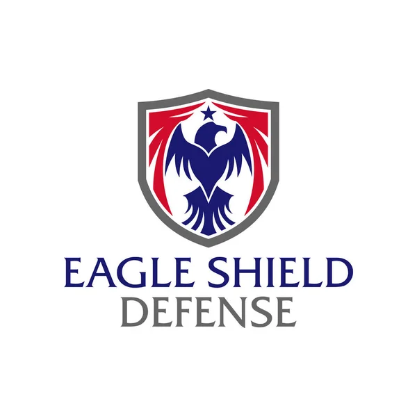 Eagle Shield Modelo Design Logotipo Tático Militar —  Vetores de Stock