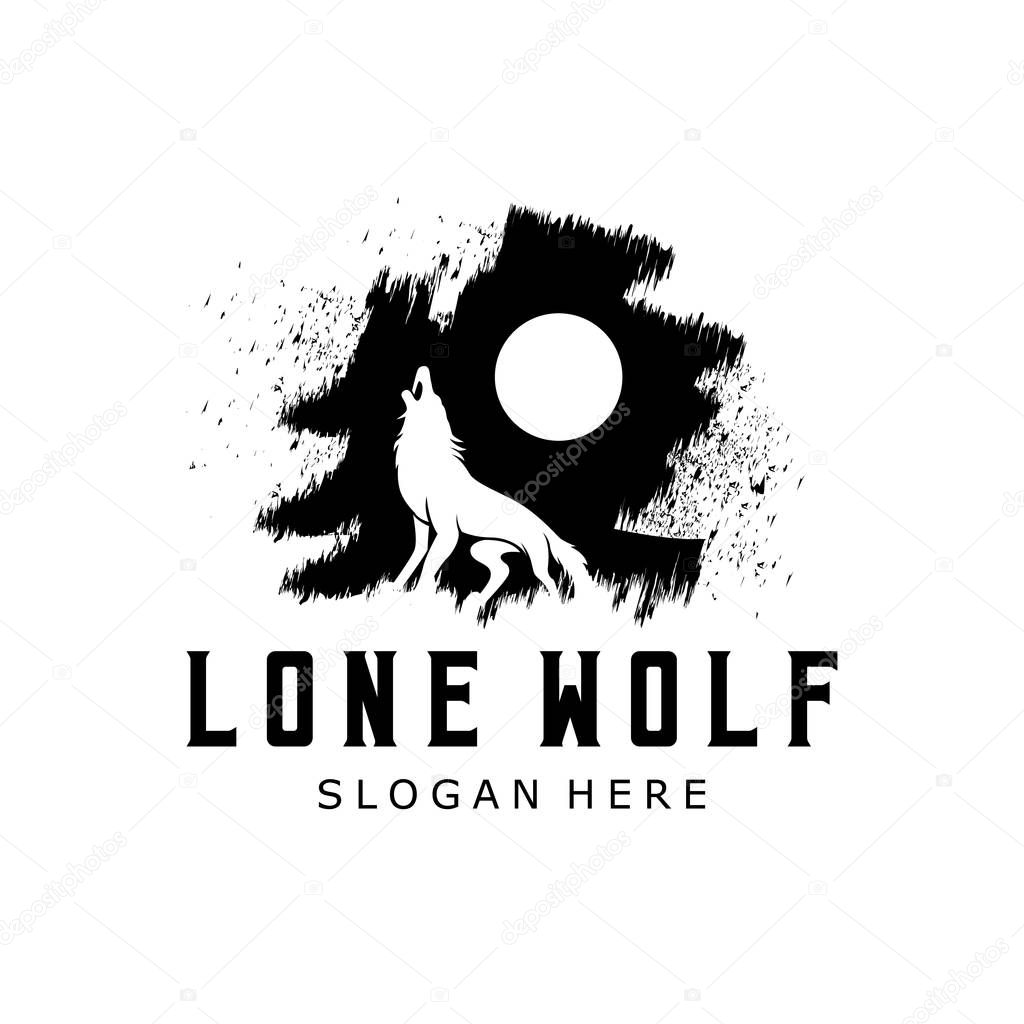 Lone Wolf logo design template