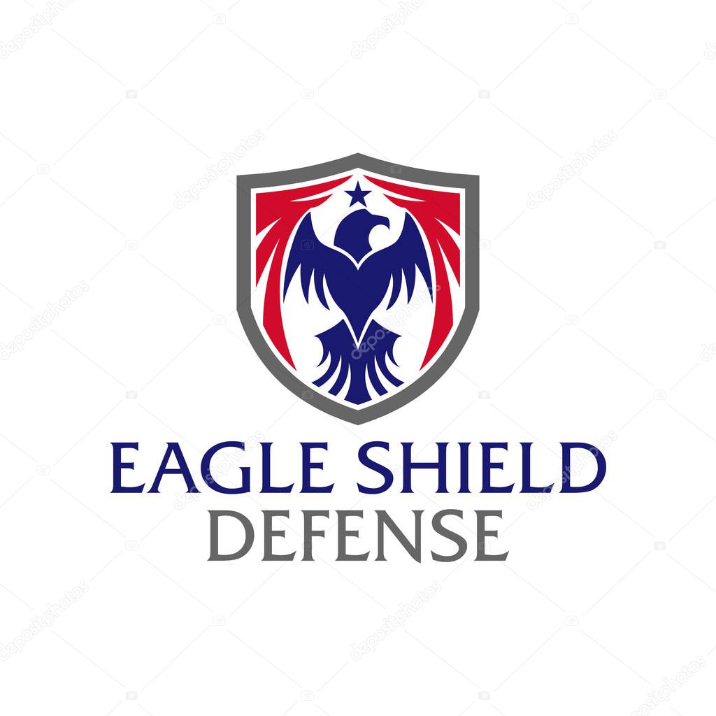 Eagle Shield military tactical logo design template
